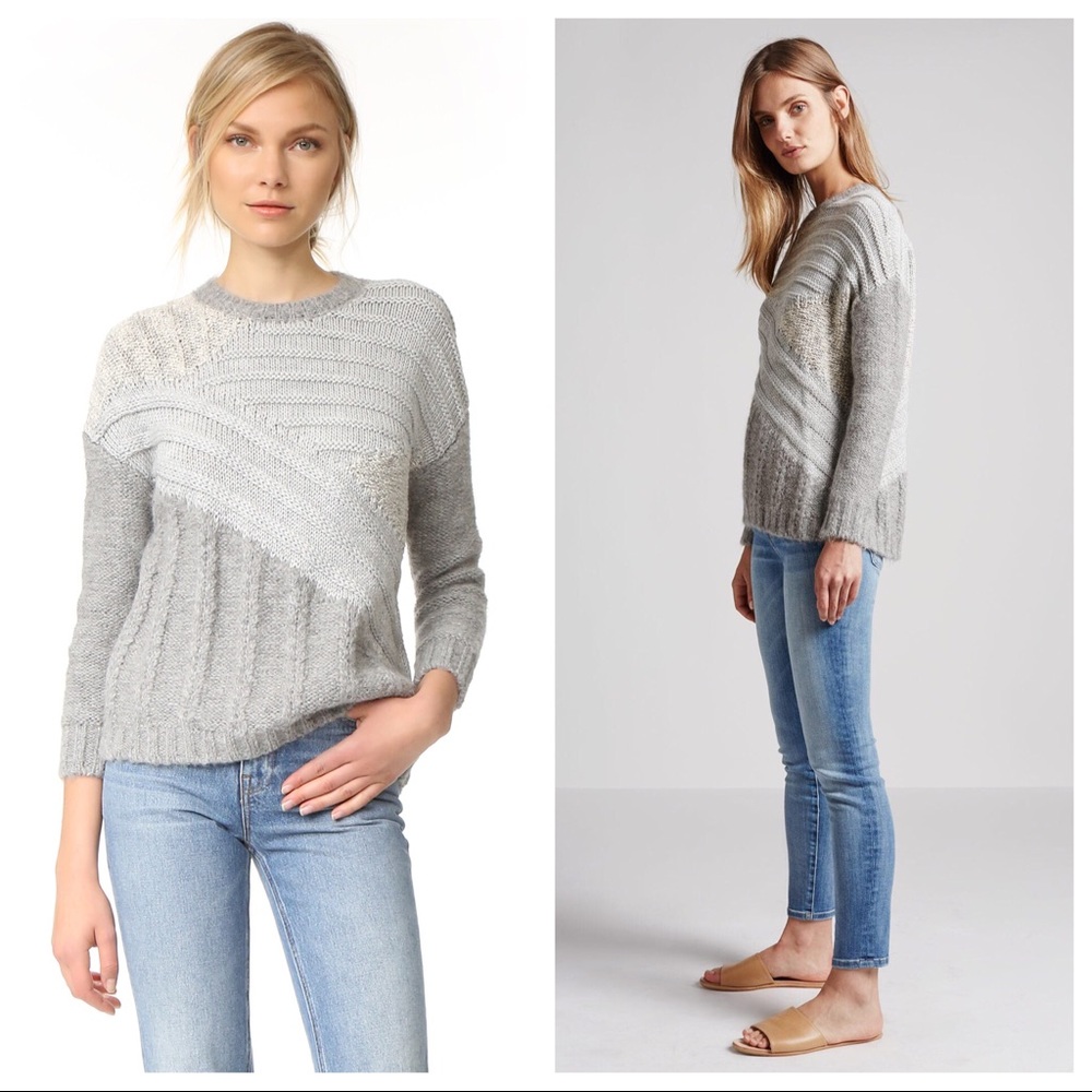 Current/Elliott Mixed Cable Sweater Chunky Knit